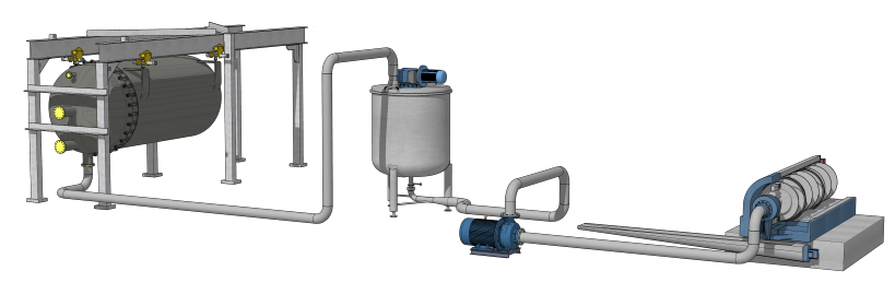Wet Cake Discharge connected to slurry tank and pump system for solids removal.