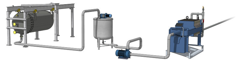 Sparkler WCD system integrated with rotary drum filter for slurry separation.